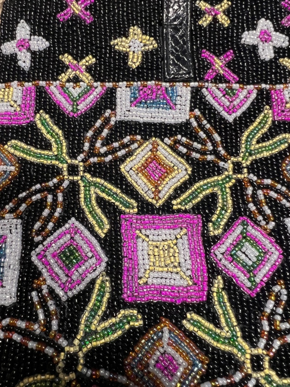 Vintage Style Black Beaded Purse - Picture 2 of 6